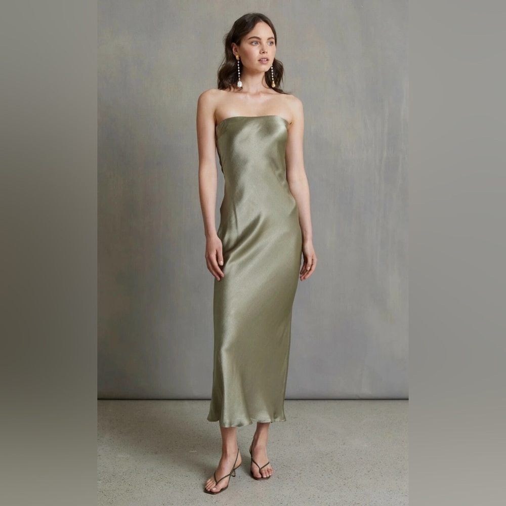 BEC + BRIDGE MOON DANCE strapless dress sage NWT
